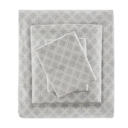 Imageware Systems Cozy Flannel Sheet Set, Grey Geo - Twin TN20-0239